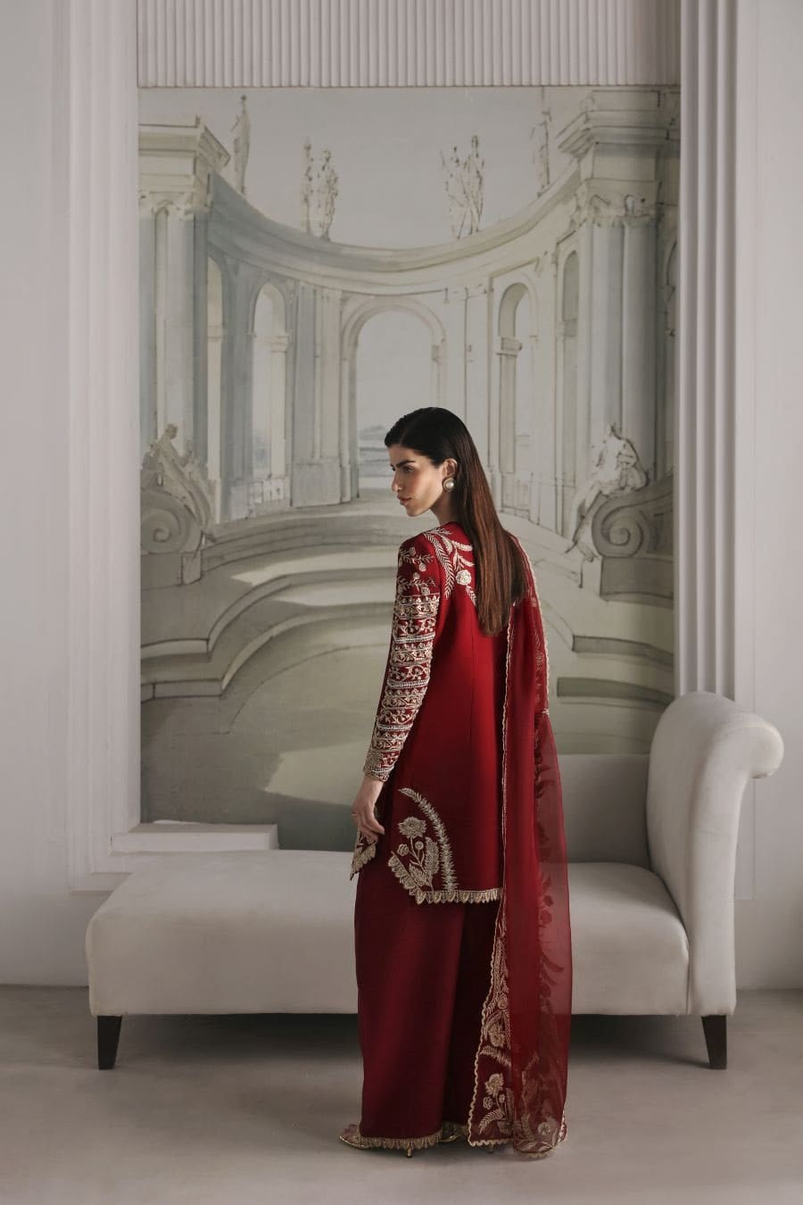 Crimson - Chiffon Dress