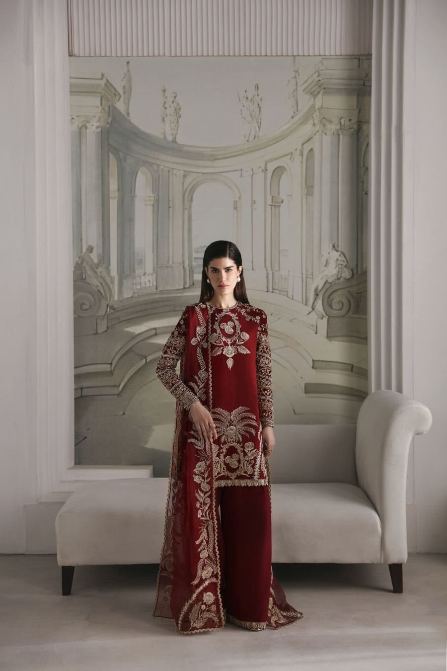 Crimson - Chiffon Dress