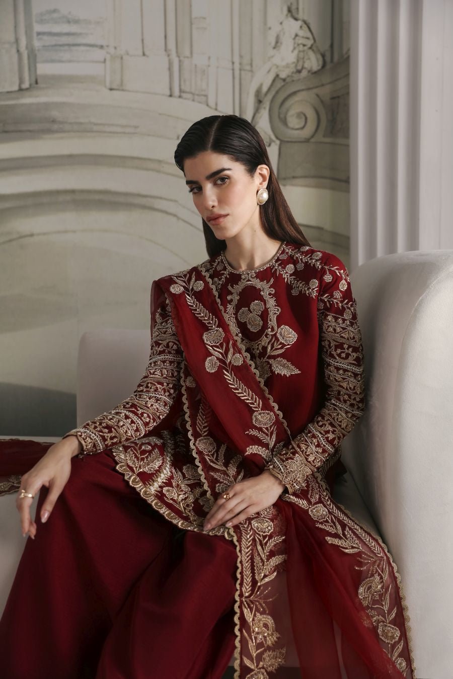 Crimson - Chiffon Dress