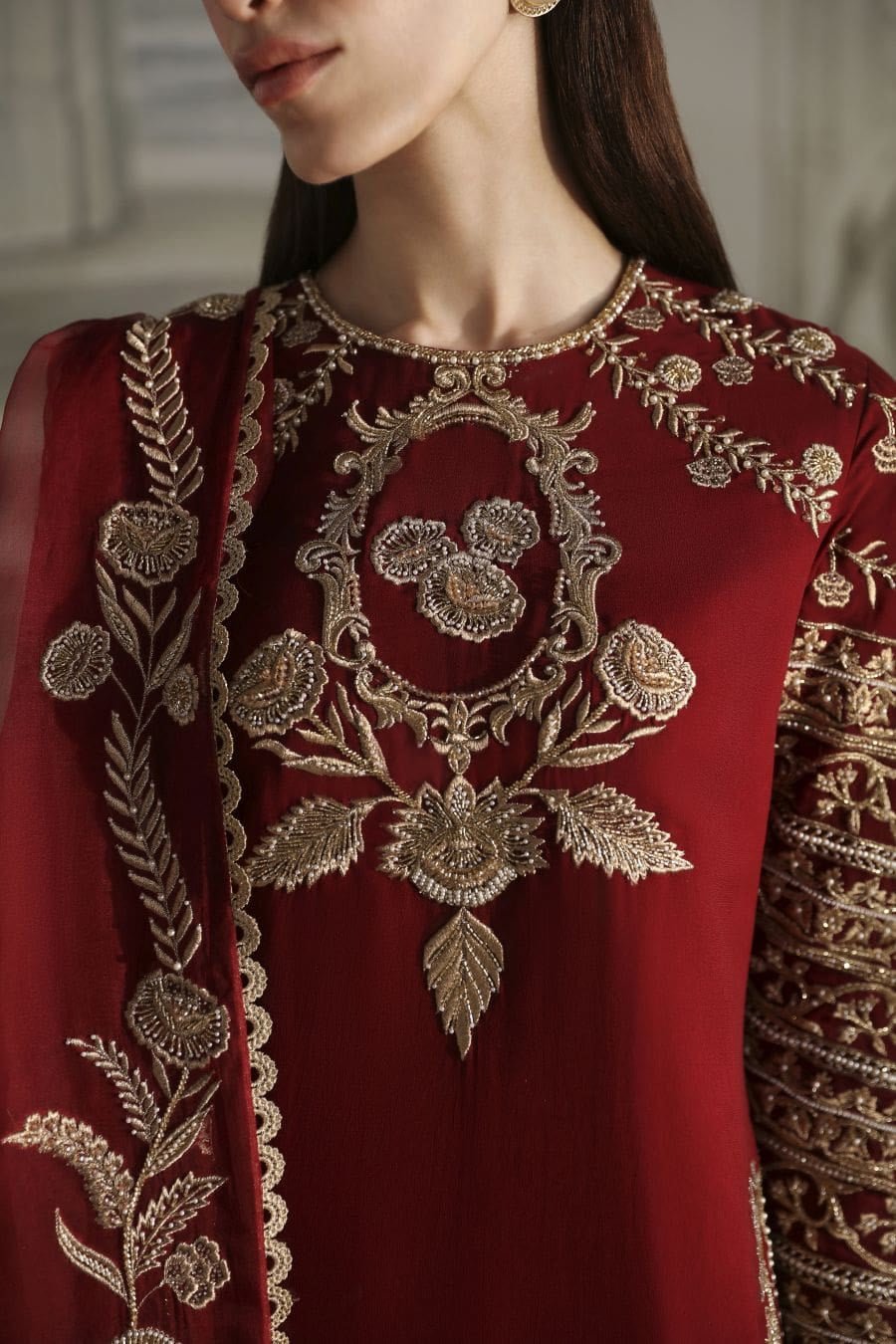 Crimson - Chiffon Dress